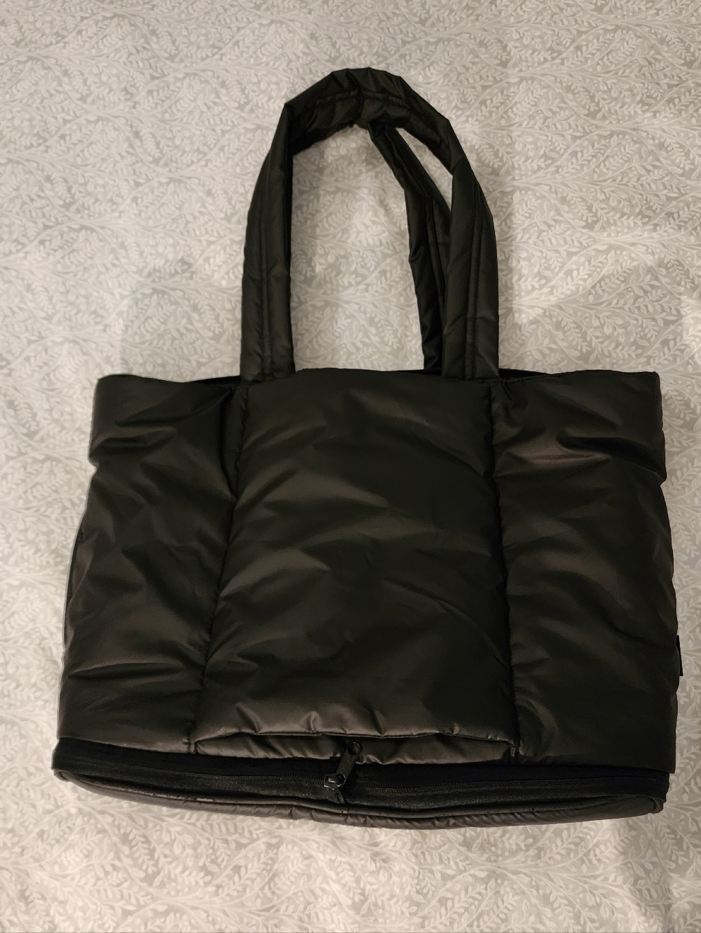 Luka Expandable Laptop Tote in Matte Black - Picture 8 of 16